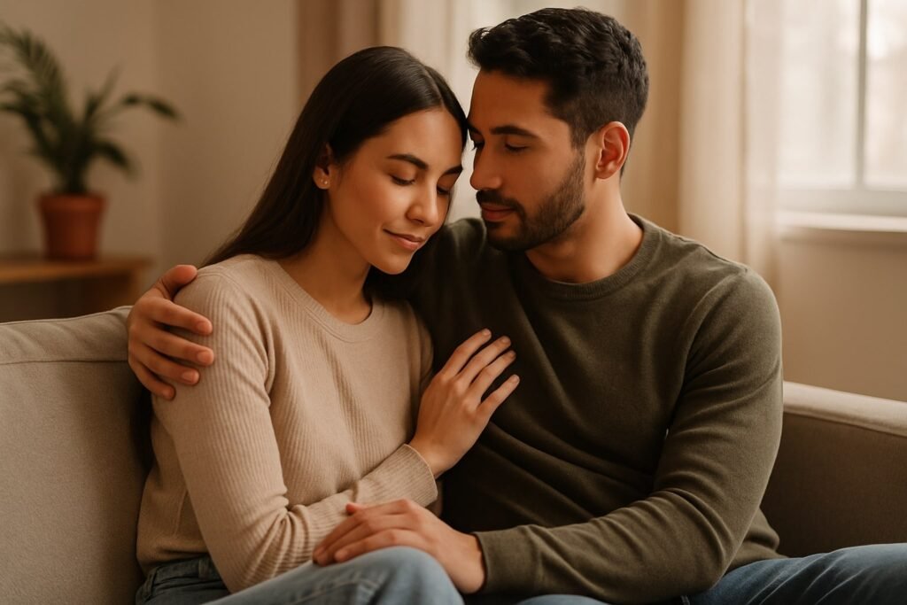 Couple reconnecting through understanding Polyvagal Theory and nervous system responses