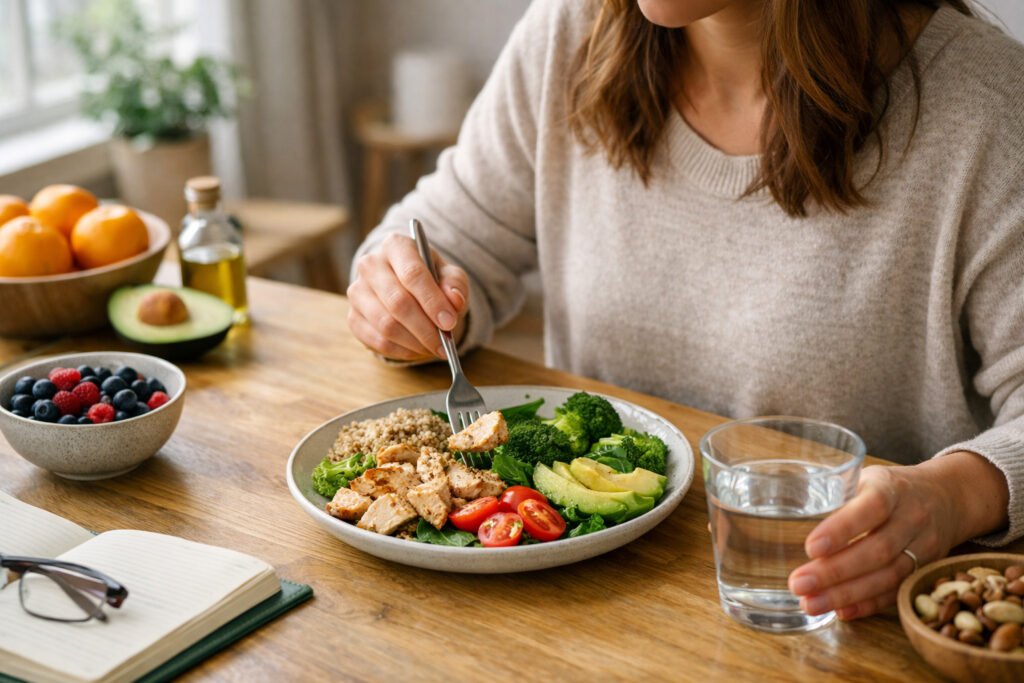 Nutrition and brain health supported through balanced whole foods for mood and mental wellness